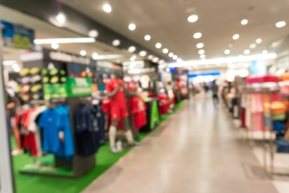 Slightly Blurred Image of a Sports Shop
